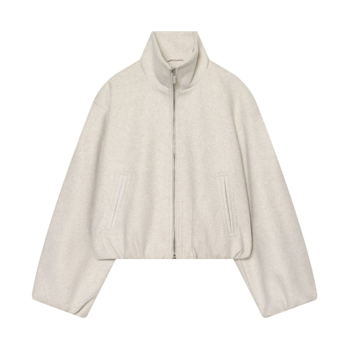 Damen Cropped Wollmix-Blouson mit hohem Stehkragen und Reißverschluss Echo Archiv