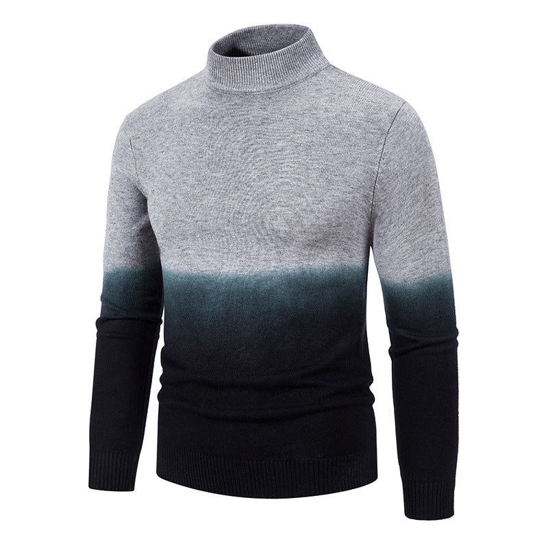 Herren hochqualitativer Rollkragenpullover mit modischem Farbübergang Echoarchiv