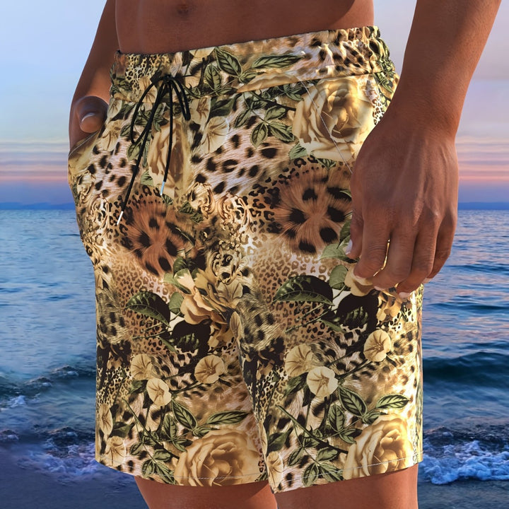 Herren Badeshorts mit animalischem Muster und elastischem Bund Echo Archiv
