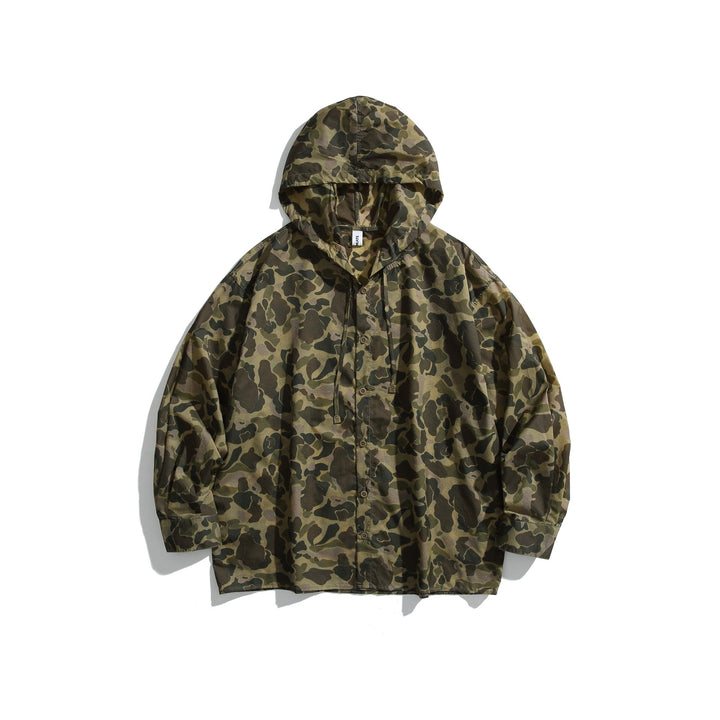 Herren Camouflage-Kapuzenshirt im Oversized-Utility-Stil Echoarchiv