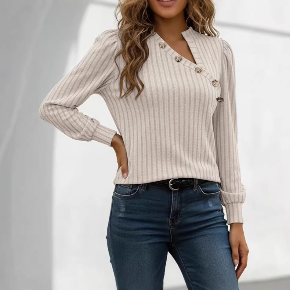 Damen Modischer Pullover mit Knopfdetails Echo Archiv