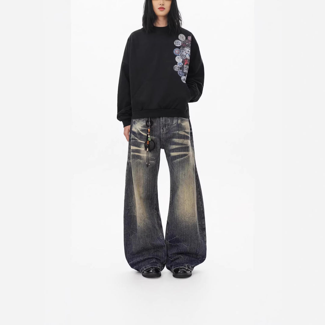 Herren Lässige Ultra-Baggy Jeans Echoarchiv