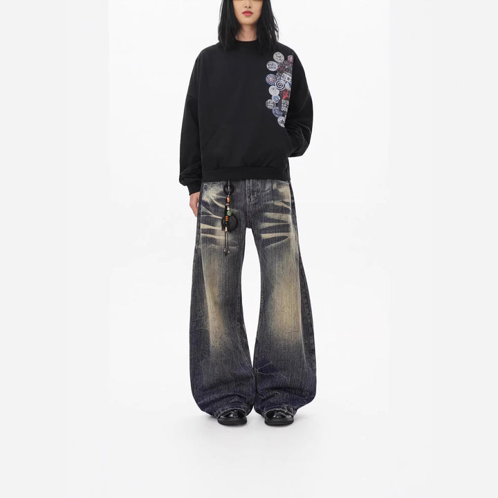 Herren Lässige Ultra-Baggy Jeans Echoarchiv