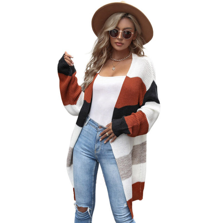 Damen Strickjacke mit blockfarbenen Streifen Echo Archiv