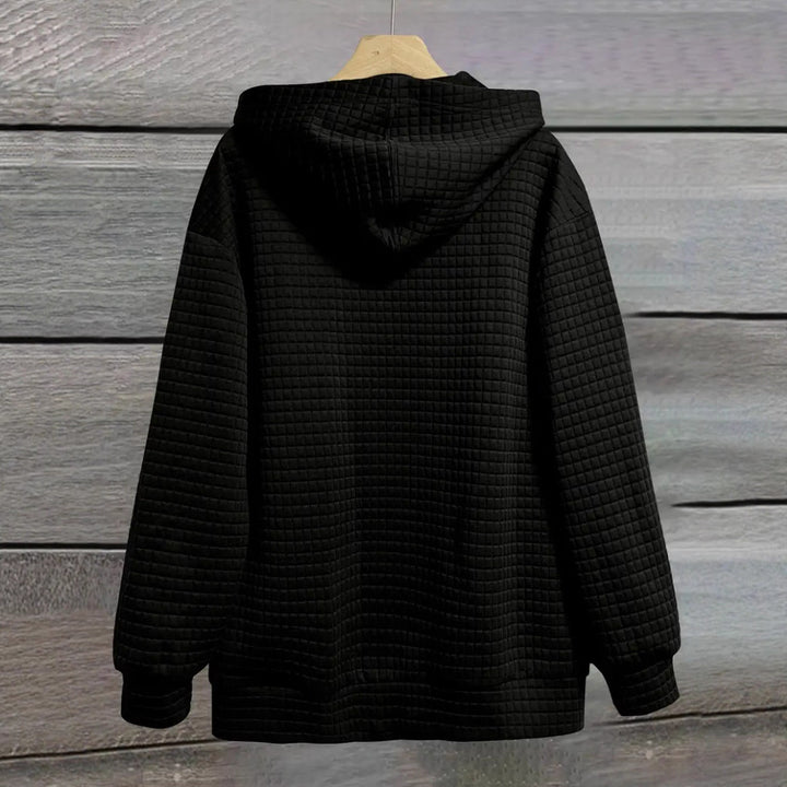 Damen nan oversized Kapuzenjacke mit Reißverschluss, handgeschriebener Typo-Applikation und Kontrast-Eingrifftaschen Echo Archiv