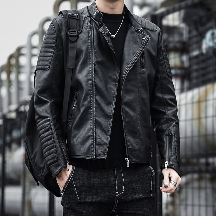 Herren Modische Bikerjacke aus Kunstleder Echo Archiv 1787738599