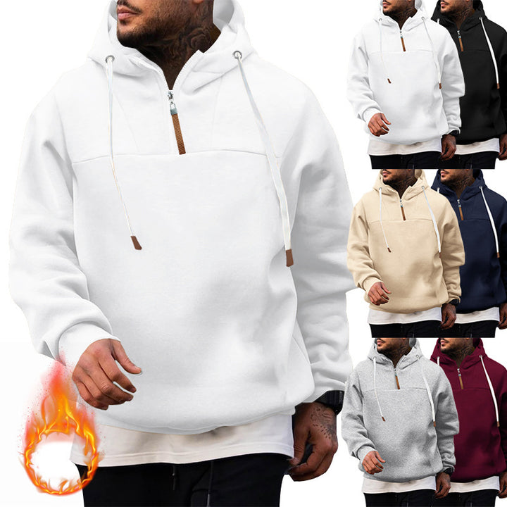 Herren sportlicher Hoodie mit kurzem Reißverschluss Echoarchiv
