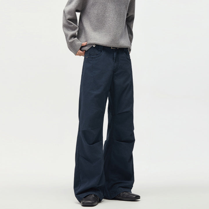 Damen Extraweite Palazzohose aus Baumwoll-Twill mit markanten Knieabnähern Echo Archiv