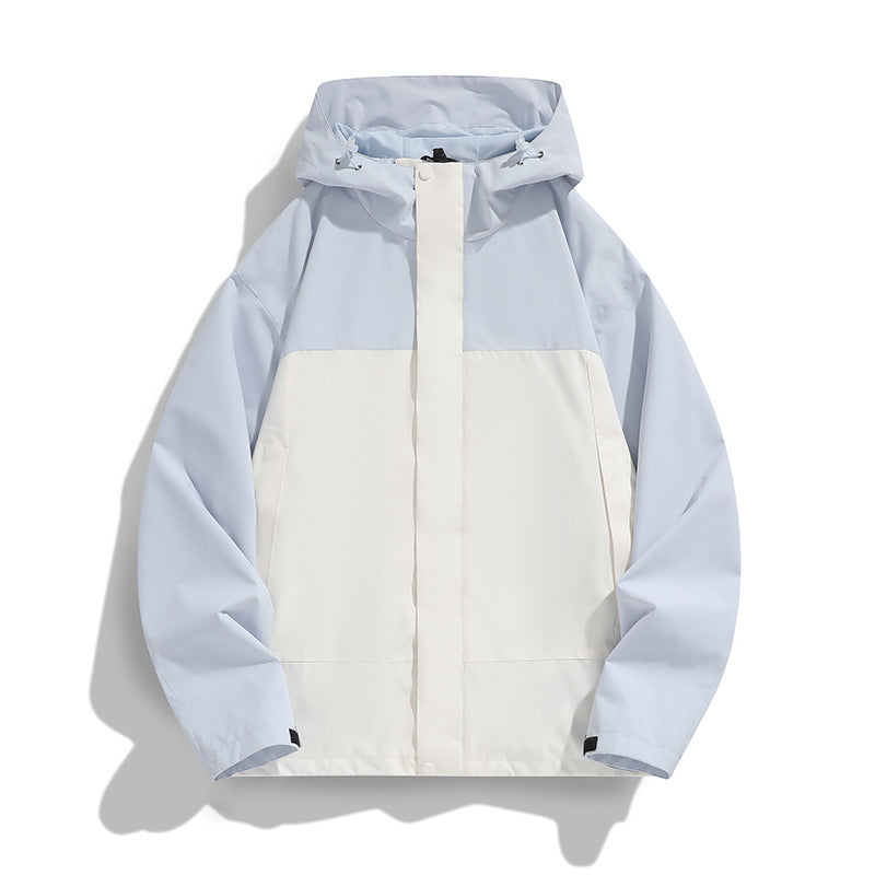 Herren Zweifarbige Softshell-Fieldjacke mit Kapuze, winddichtem Obermaterial und minimalistischen Eingriffstaschen Echo Archiv