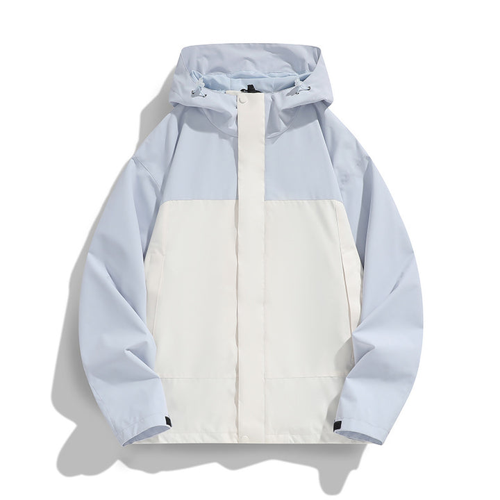 Herren Zweifarbige Softshell-Fieldjacke mit Kapuze, winddichtem Obermaterial und minimalistischen Eingriffstaschen Echo Archiv