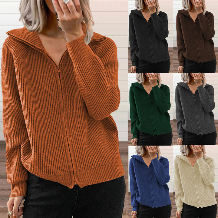 Damen Modische Strickjacke mit Kapuze Echo Archiv