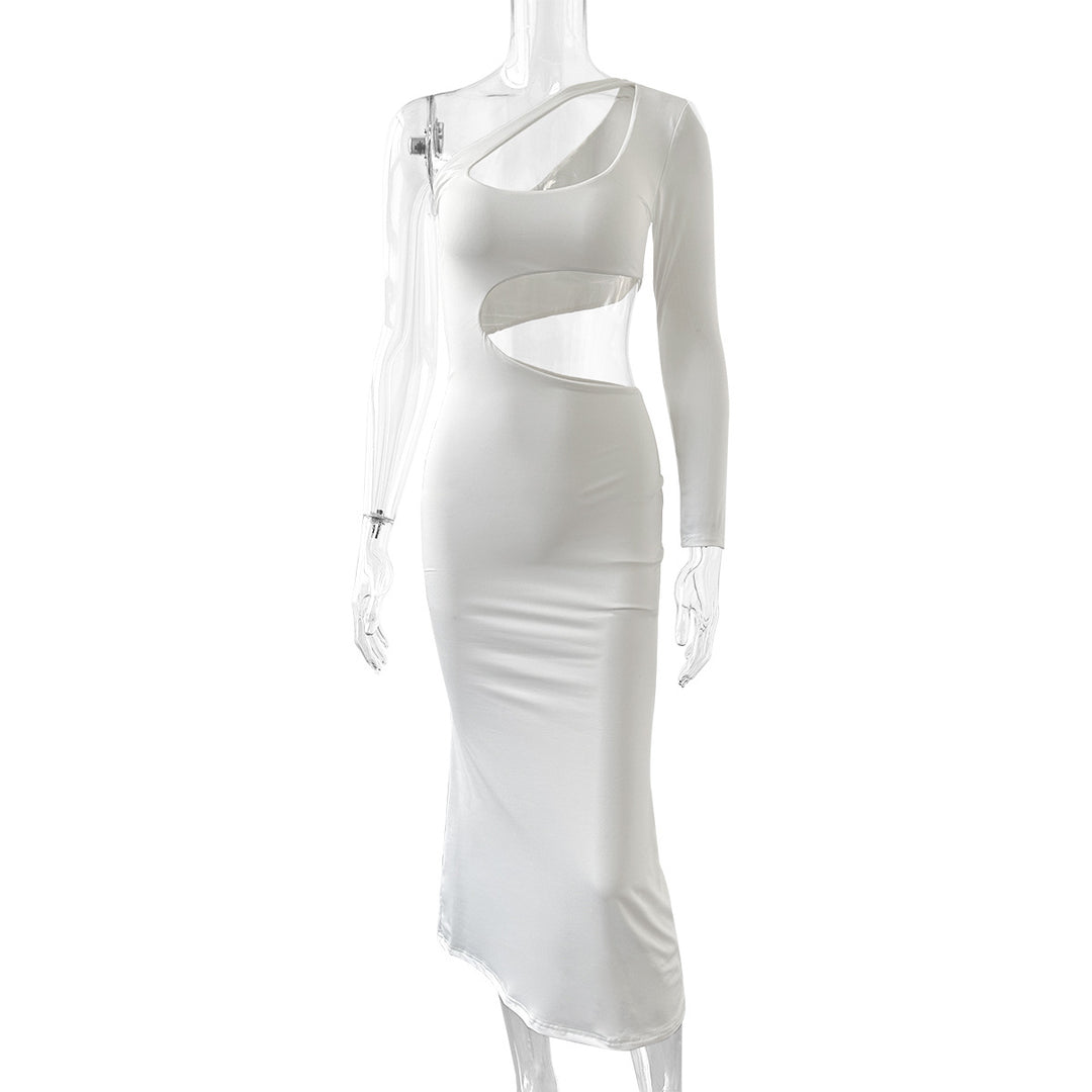 Damen Longsleeve Maxi-Kleid mit sexy Cut-Outs und figurbetontem Schnitt Echo Archiv