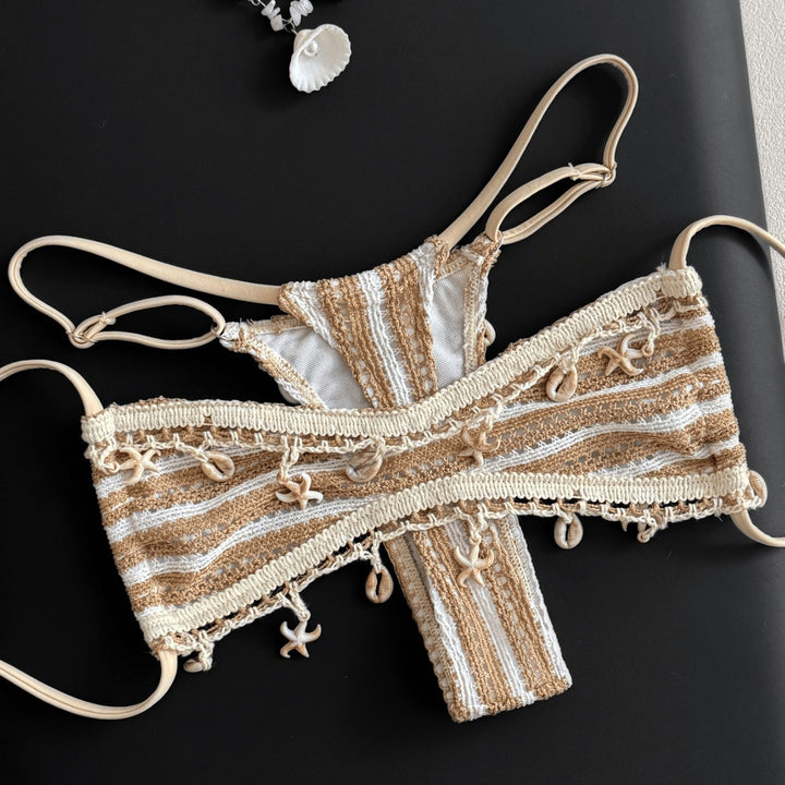 Damen Bandeau-Bikini mit einzigartigen Verzierungen Echo Archiv