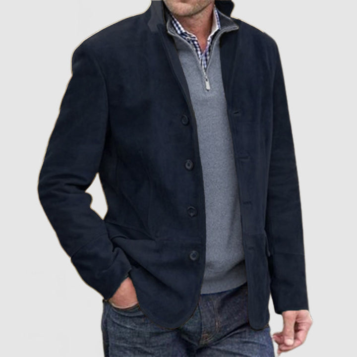Herren Elegante Wildlederjacke mit modernen Details Echoarchiv