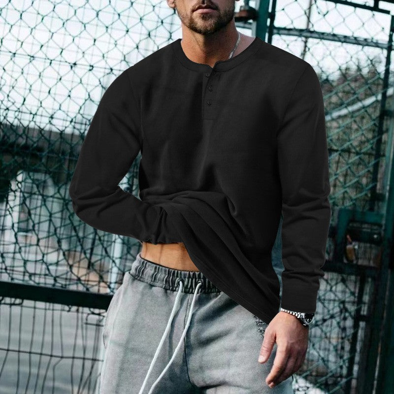 Herren Longsleeve Henley aus leichter Baumwollmischung Echoarchiv