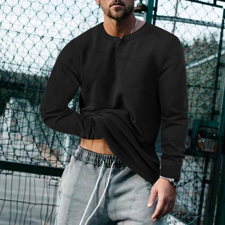 Herren Longsleeve Henley aus leichter Baumwollmischung Echoarchiv