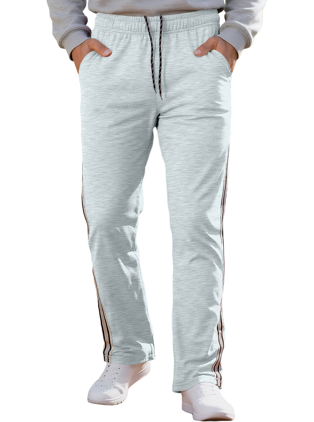 Herren nan Retro-Trackhose mit schmal zulaufendem Bein elastischem Bund Tunnelzug und seitlichen Streifen Echo Archiv