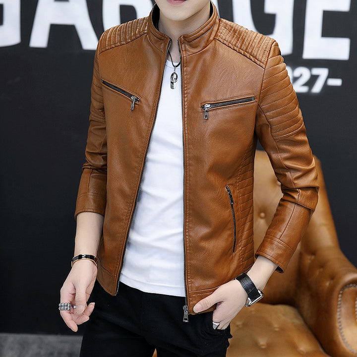Herren Kunstlederjacke im modernen Biker-Stil Echoarchiv
