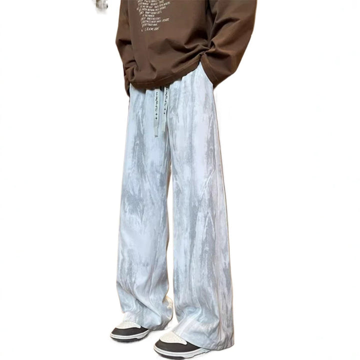 Unisex Weite Relaxed-Fit Lounge-Hose mit elastischem Bund und Vintage-Färbung – Sorevano