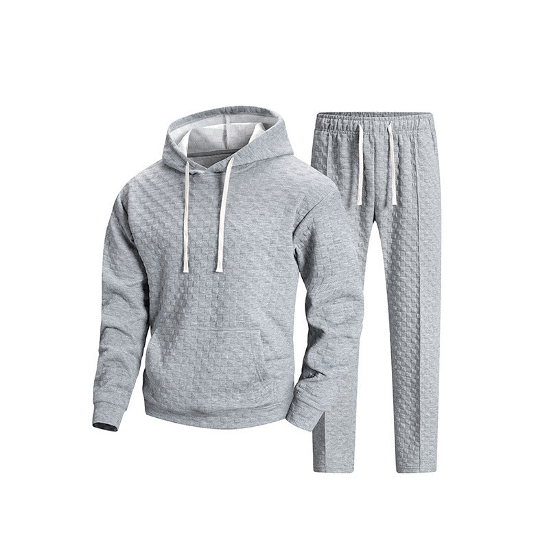 Herren Gesteppter Hoodie- und Jogginghose-Set mit Kapuze, Kängurutasche & elastischem Bund Echoarchiv