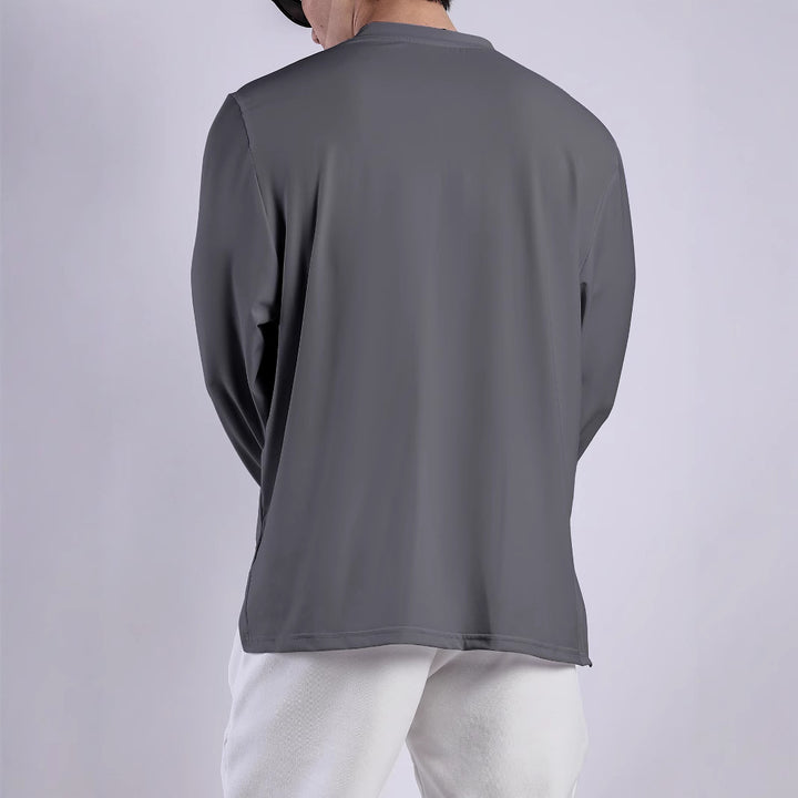 Herren langärmliges Funktionsshirt mit Stehkragen und Reißverschluss Echoarchiv