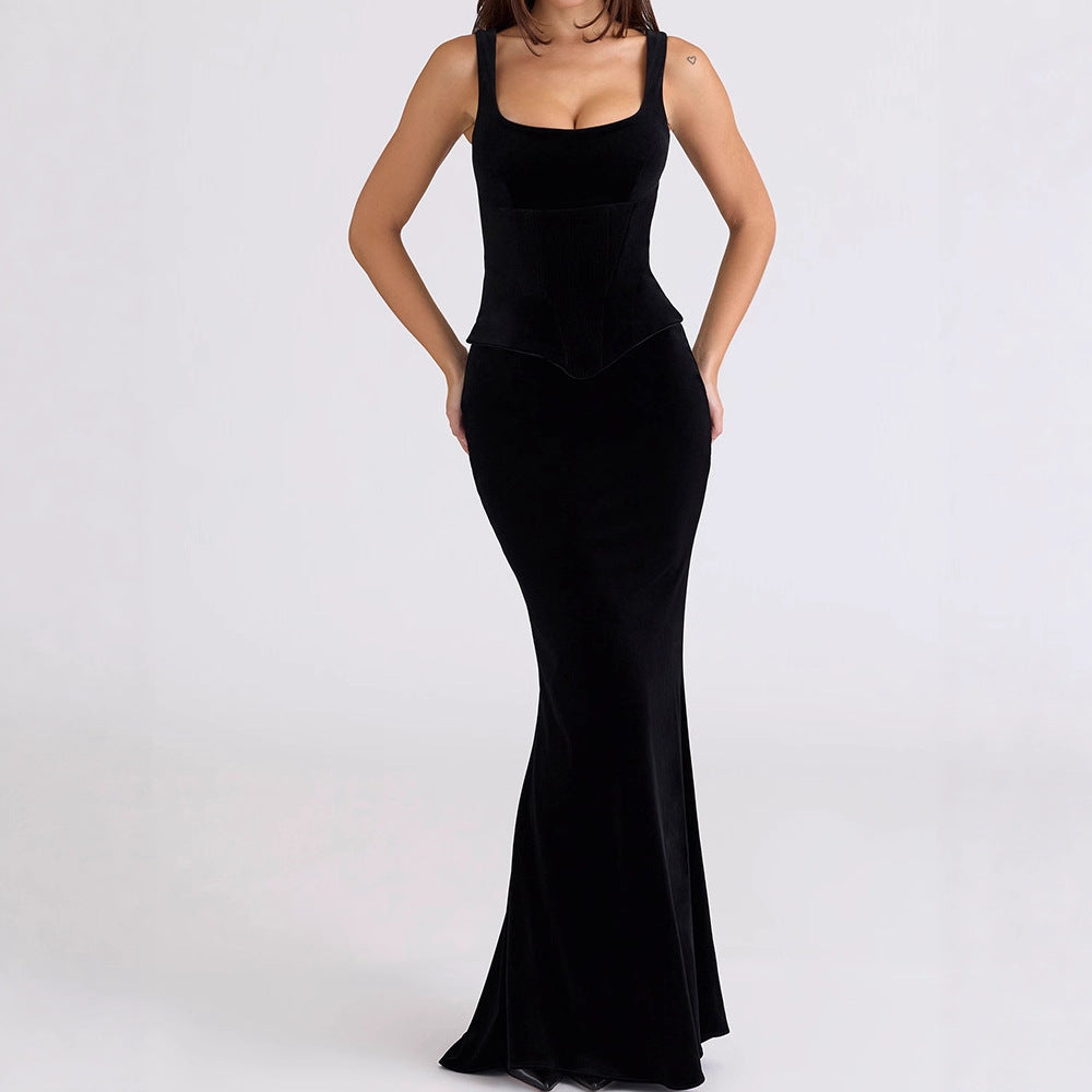 Damen Figurumspielendes Maxikleid mit elegantem Schnitt Echo Archiv