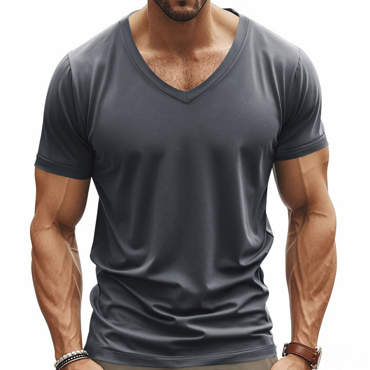 Herren V-Ausschnitt T-Shirt aus atmungsaktivem Funktionsmaterial Echoarchiv 1754373690
