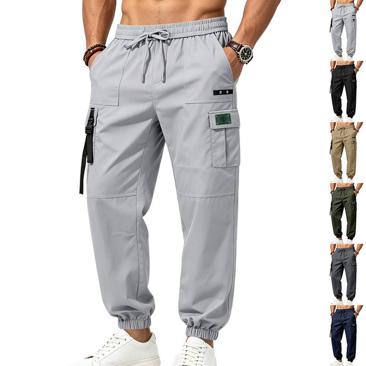 Herren Cargo-Jogginghose mit Kordelzug elastischen Bündchen und Multifach-Taschen – Bravaro