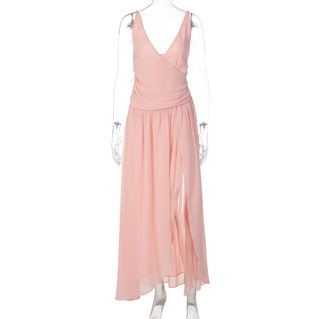 Damen Elegantes Maxi-Kleid mit Wickeloptik und seitlichem Schlitz Echo Archiv
