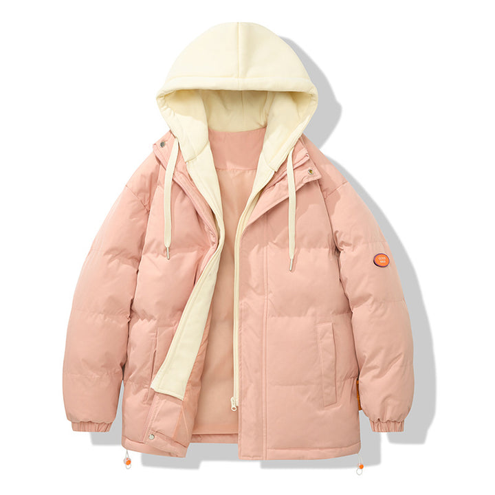Herren oversized Steppjacke mit zwei Lagen und integrierter kontrastfarbener Kapuzeninnjacke sowie thermischer Isolierung – Marzano