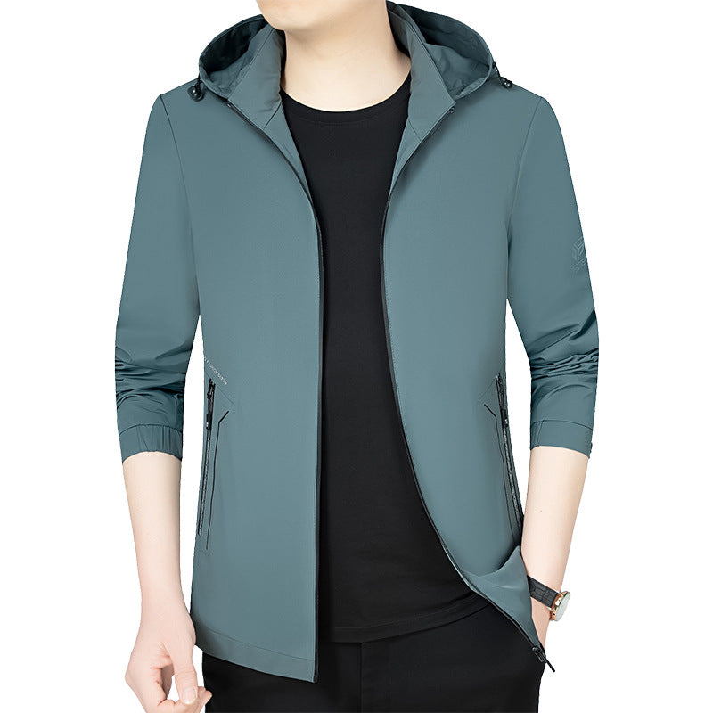 Herren Leichte Kapuzenjacke im urbanen Travel-Style mit Dreiviertelärmeln – Taviero
