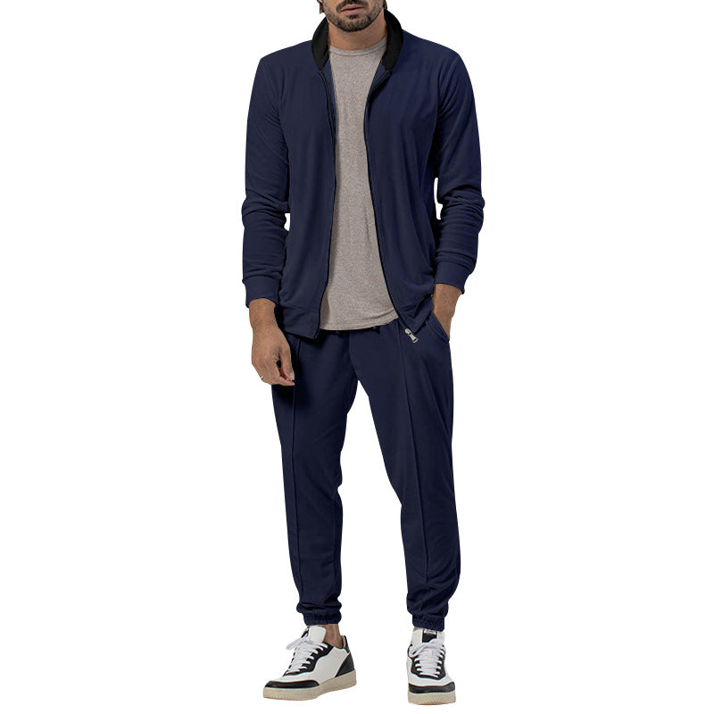 Herren sportliche Sweatjacke mit modernem Stehkragen und praktischen Taschen Echoarchiv