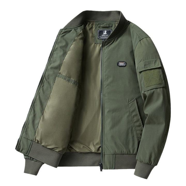 Herren Kurzblouson im Aviator‑Minimalstil mit Multifunktions‑Ärmeltasche Echoarchiv
