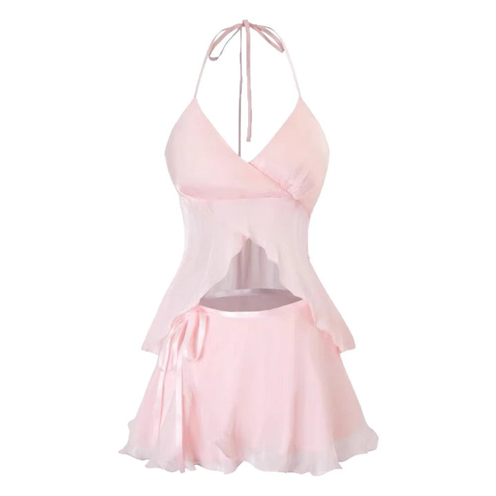 Damen verspieltes Crop-Top und kurzer Rock Echo Archiv