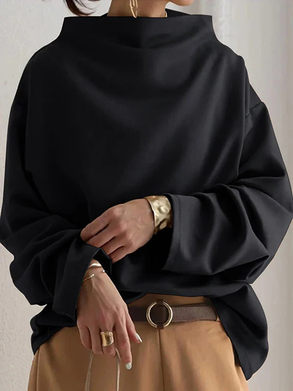 Damen oversized Pullover mit speziellem Kragen und lässigem Schnitt Echoarchiv