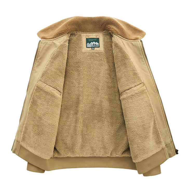Herren Thermo-gefütterter Pilotenblouson aus robustem Canvas mit Sherpa-Innenfutter und Kunstfellkragen Echo Archiv