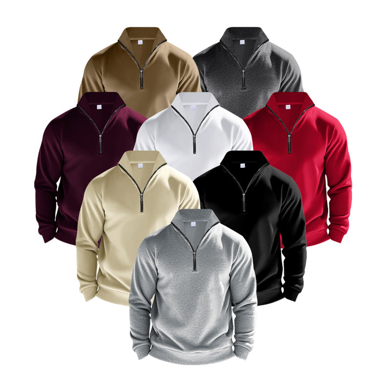 Herren leichter Fleecepullover mit Stehkragen und halblangem Reißverschluss Echoarchiv