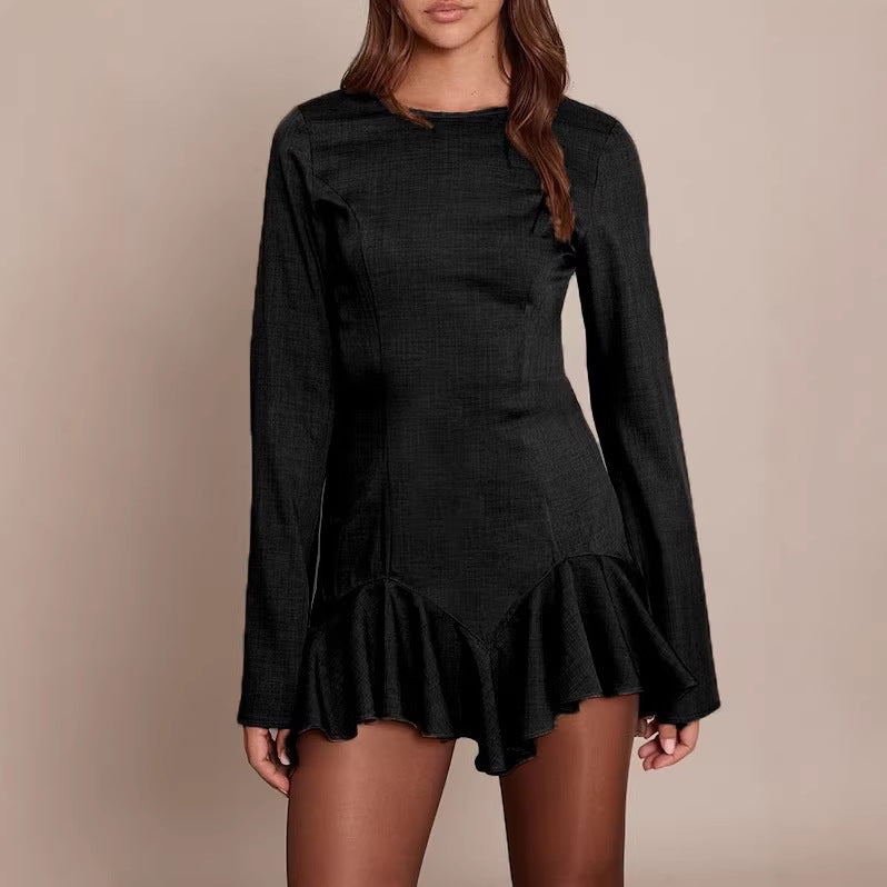 Damen Elegantes Wickelkleid mit Rüschensaum Echo Archiv