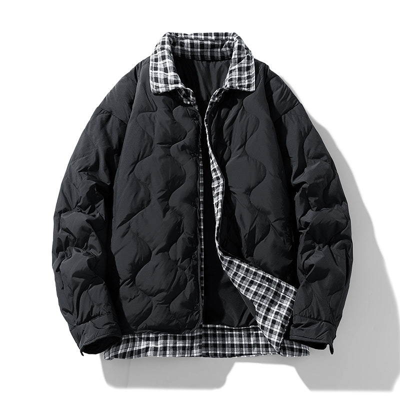 Herren Gesteppte Wende-Steppjacke mit kariertem Futter Echo Archiv