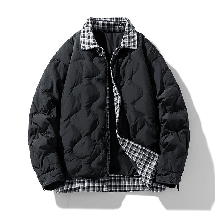 Herren Gesteppte Wende-Steppjacke mit kariertem Futter Echo Archiv