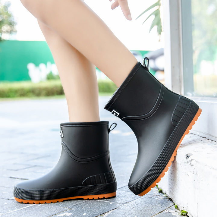 Damen Wasserdichte Kurz-Gummistiefel mit rutschfester Profilsohle und komfortabler Innensohle Echoarhiv – Lioré