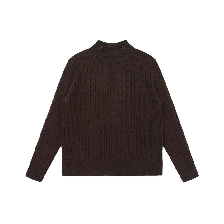 Unisex Grobstrick-Stehkragenpullover mit Zopfmuster Echoarchiv
