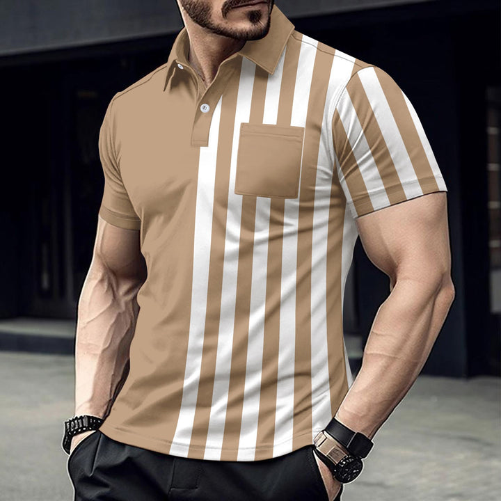 Herren Poloshirt mit elegantem Farbverlauf und praktischer Brusttasche Echoarchiv