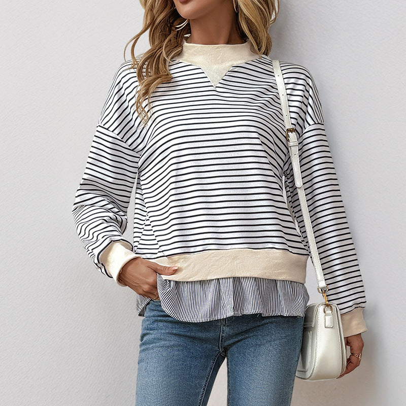 Damen Lässiger Langarm Pullover mit Rippdetails Echo Archiv