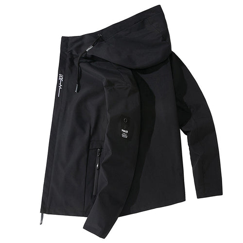 Herren Leichte wasserabweisende Tech-Hoodiejacke mit Kapuze, Reißverschlusstaschen und verstellbarem Saum Echo Archiv