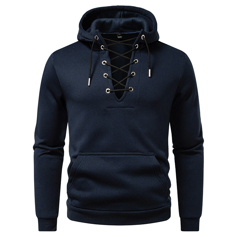 Herren Kapuzenpullover mit modischem Schnürdesign Echoarchiv