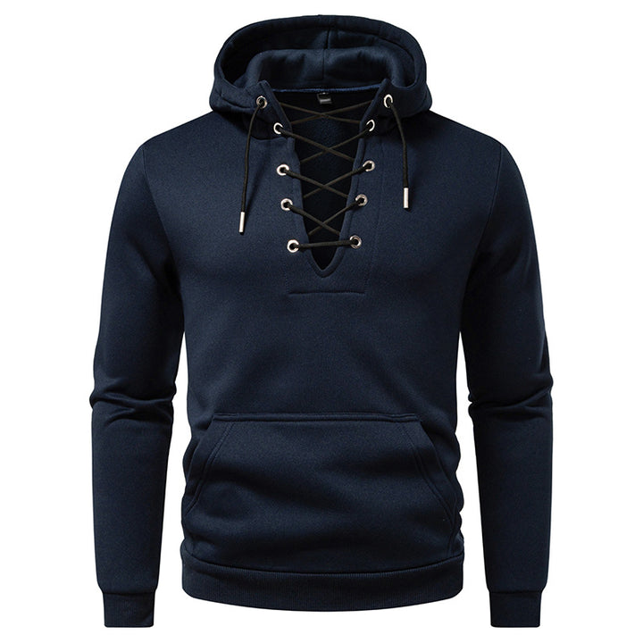 Herren Kapuzenpullover mit modischem Schnürdesign Echoarchiv