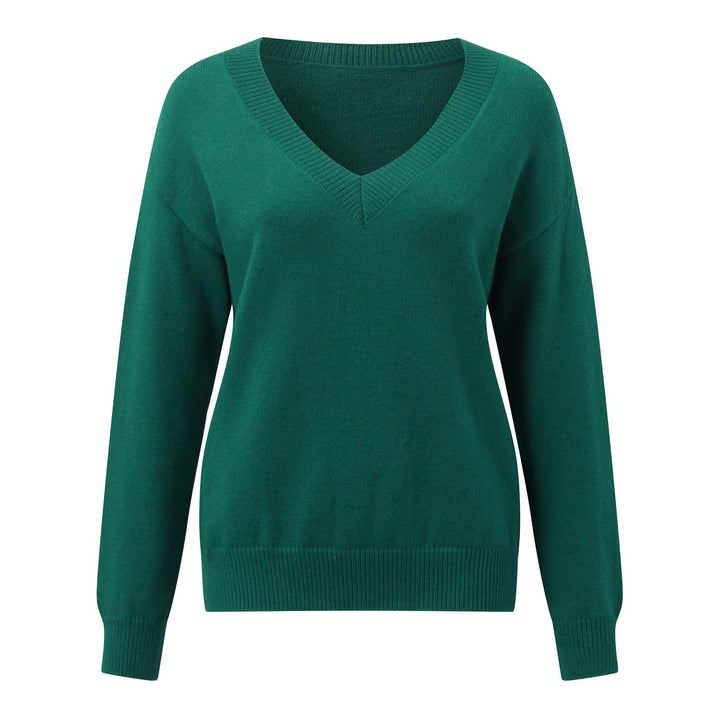 Damen V-Ausschnitt Strickpullover in feiner Wollqualität Echoarchiv