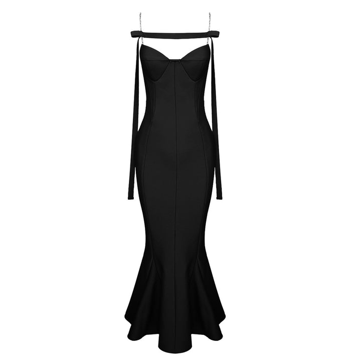 Damen Elegantes Meerjungfrauen-Kleid mit schulterfreier und taillierter Passform Echo Archiv