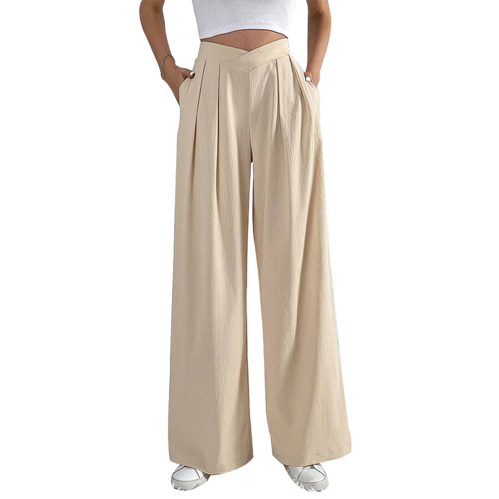 Damen hohe Bund Culotte-Hose mit Faltenlegung und weitem Bein – Avélisse